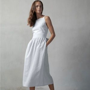 NWT- Luxmii Farfalla Midi White Dress